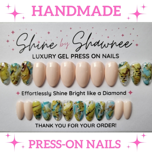Handmade Luxury Press-On Nails | Sturdy & Reusable | VACATION - Picture 1 of 8